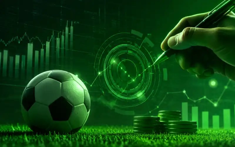 Contador de selección de fútbol revisa documentos de control financiero y planeación presupuestal.