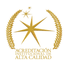 Escudo dorado de la Acreditación Institucional de Alta Calidad otorgada por el Ministerio de Educación Nacional a la Universidad de la Costa.